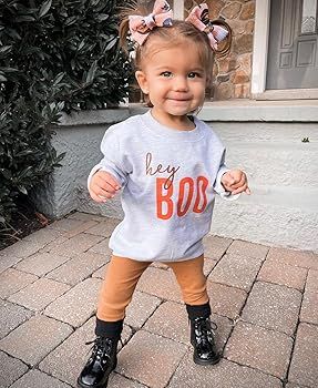 Unisex Baby Girl Boy Halloween Outfits Long Sleeve Letter Print Crewneck Sweatshirt Oversized Fal... | Amazon (US)