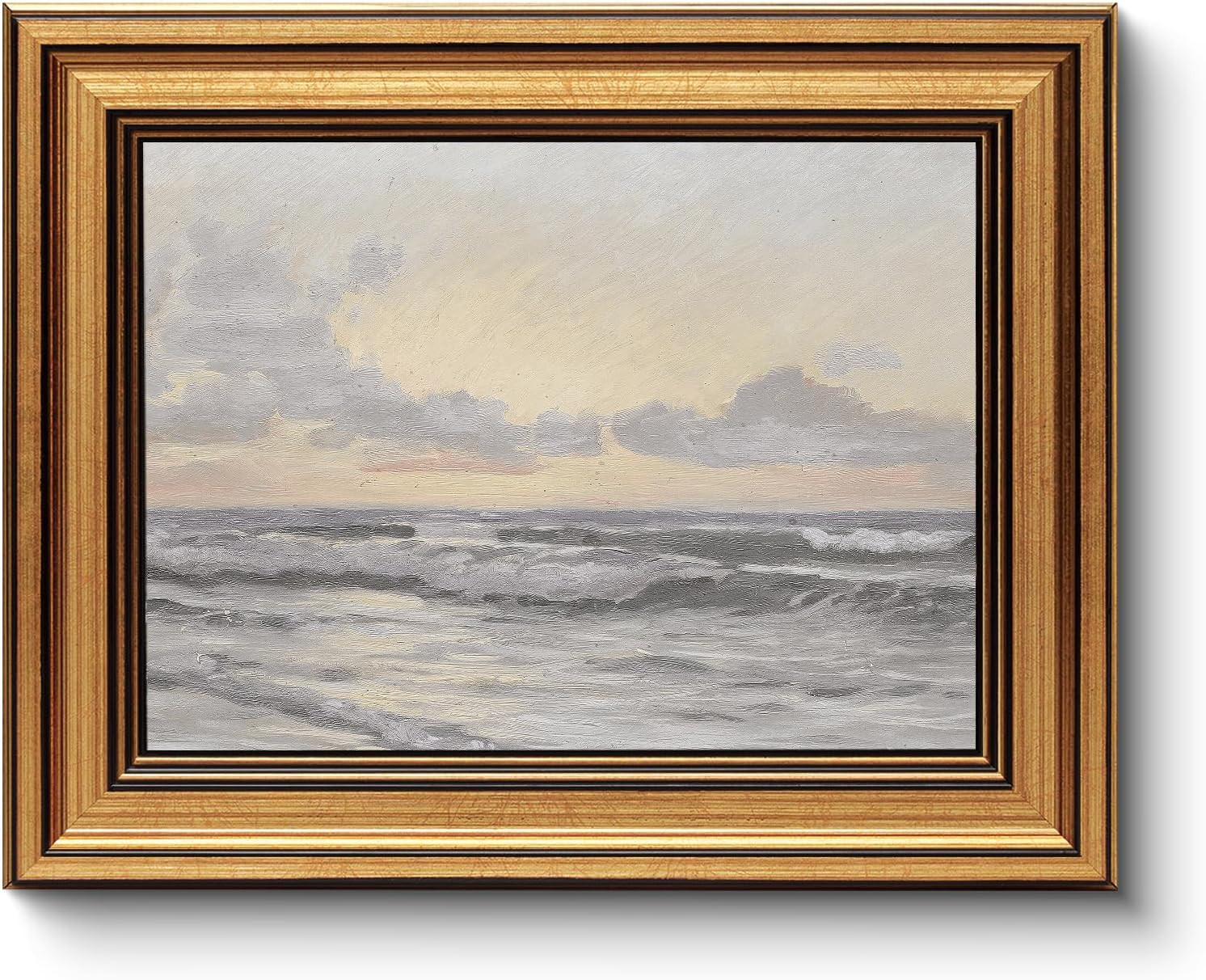 HUARCEY Gold Framed Vintage Wall Art for Living Room, Landscape Painting Prints Shelf Decor for K... | Amazon (US)