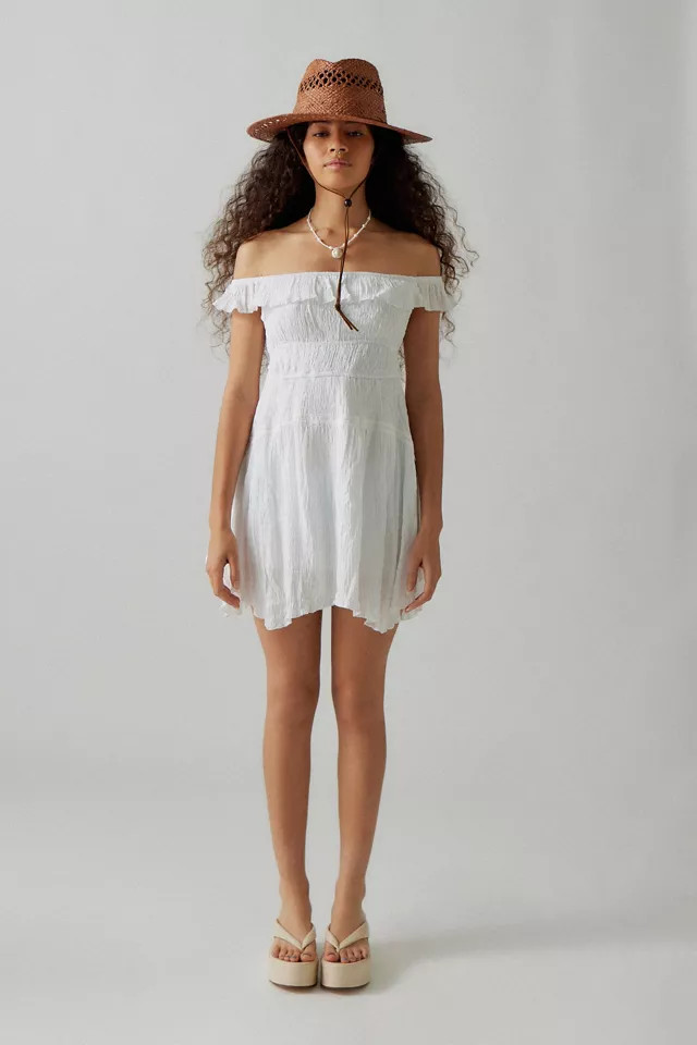 UO Aubrey Off-The-Shoulder Mini Dress | Urban Outfitters (US and RoW)