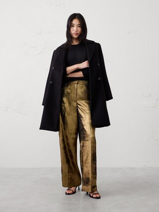 Metallic Wide-Leg Pant | Banana Republic Factory