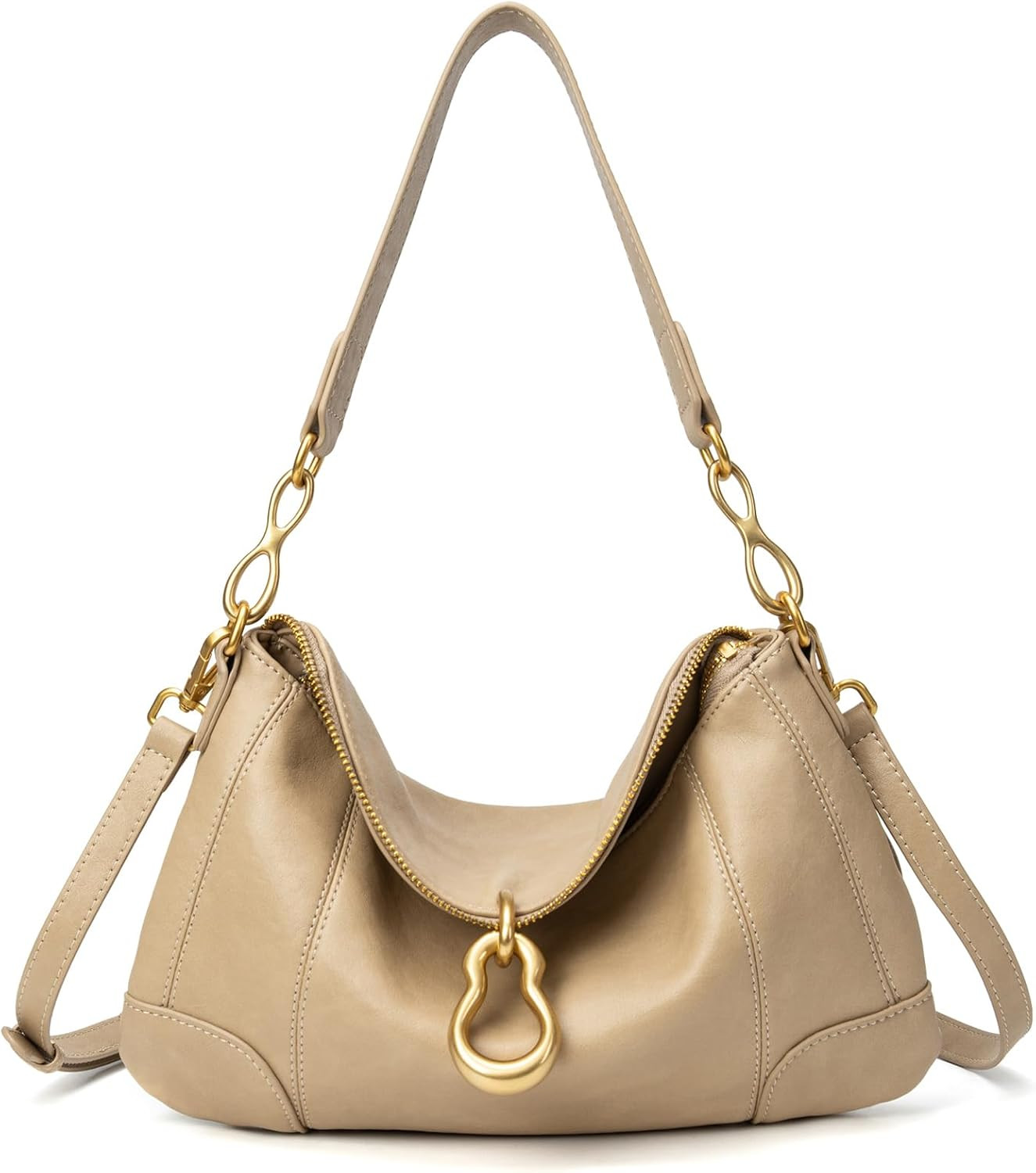 Small Hobo Shoulder Bag for Women, Retro Metal Pendant Satchel Purse | Amazon (US)