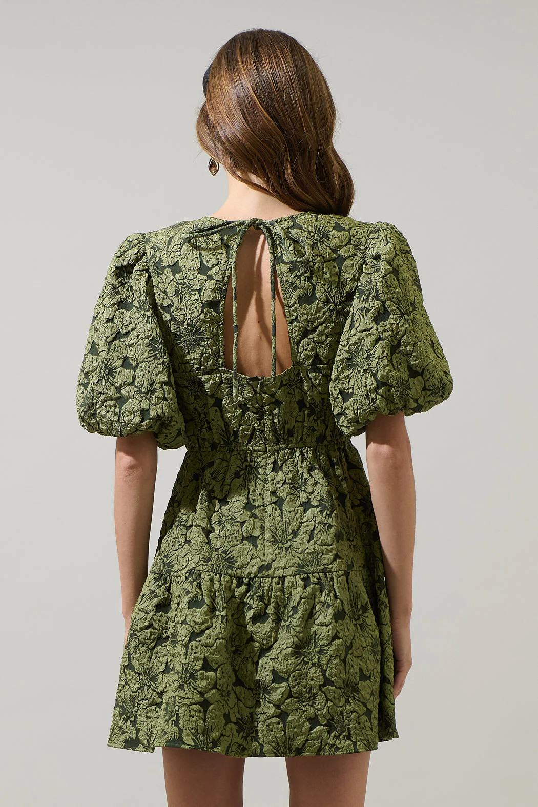 Russa May Floral Jacquard Tiered Mini Dress | Sugarlips