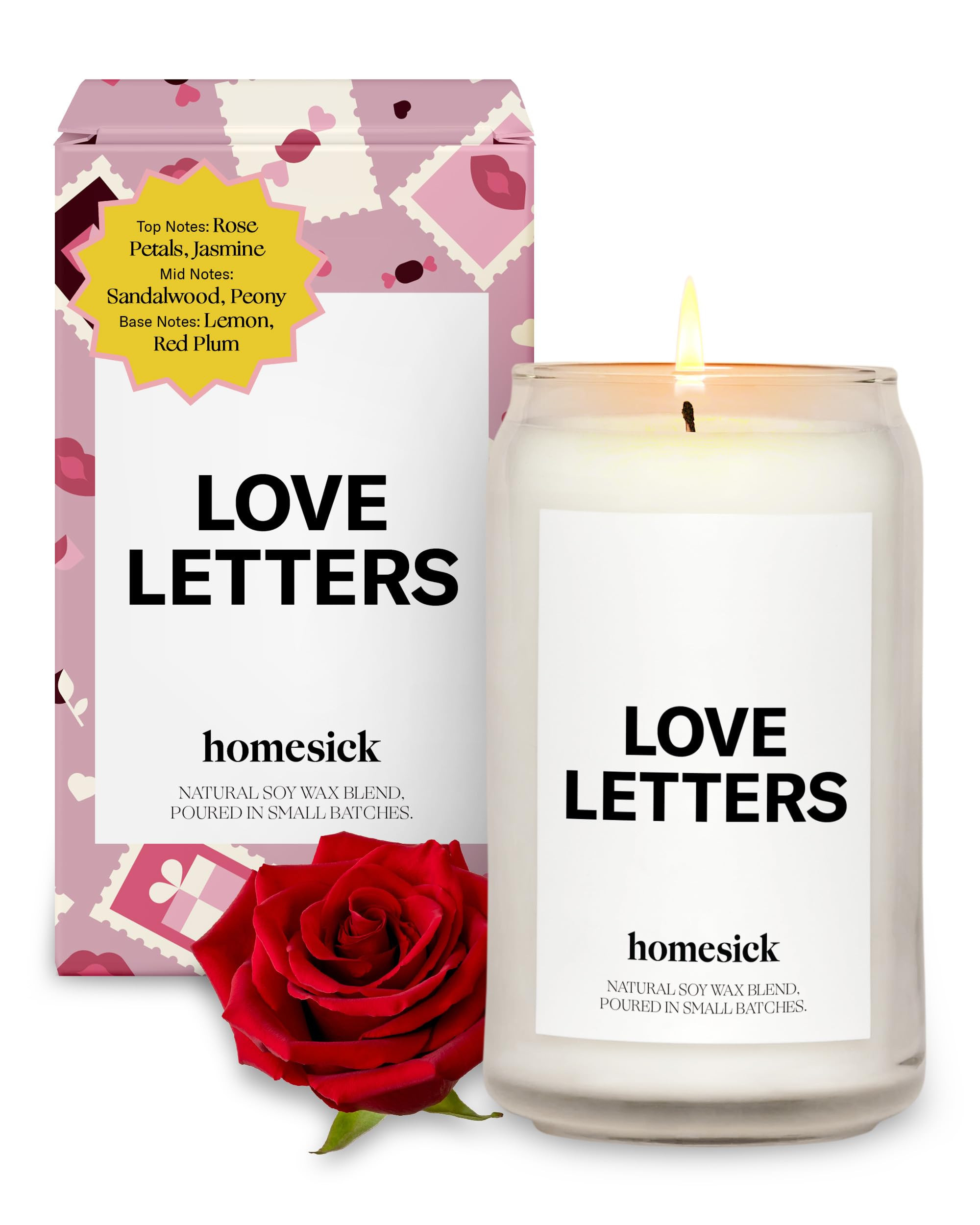 Homesick Scented Candles for Home (Love Letters) - 13.75 oz Natural Long-Lasting Soy Wax Blend Ja... | Amazon (US)