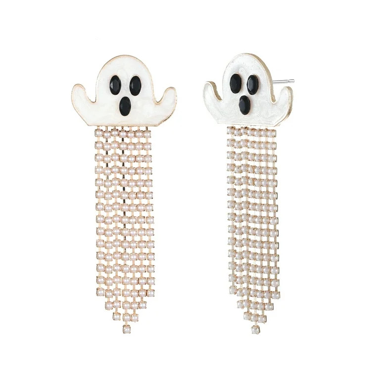Way to Celebrate Halloween Ghost Tassel Earring, 1 Pair, Female | Walmart (US)