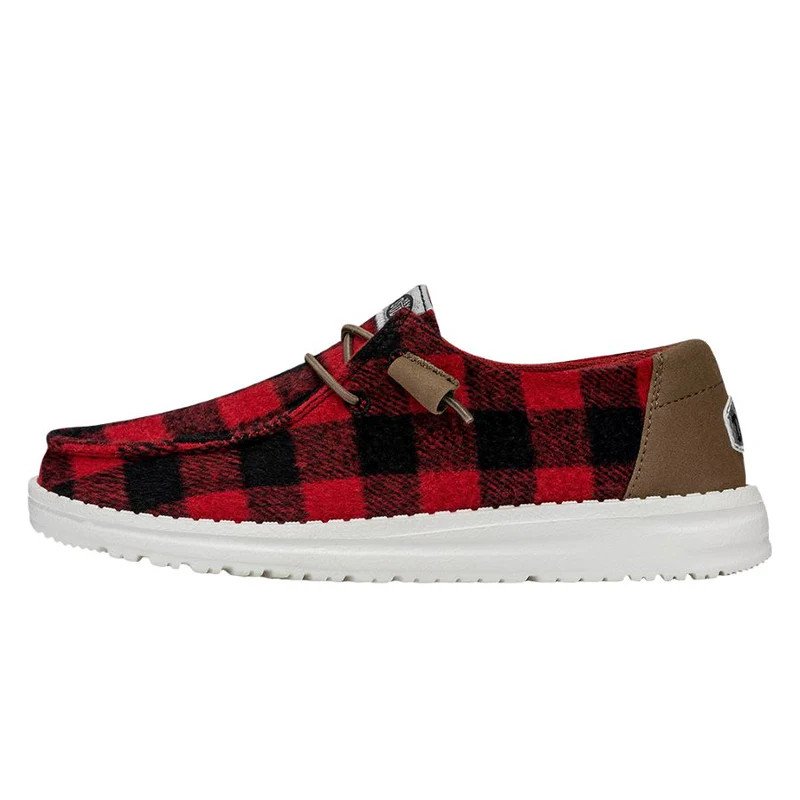 Wendy Buffalo Plaid - Pale Pink/Black | HEYDUDE