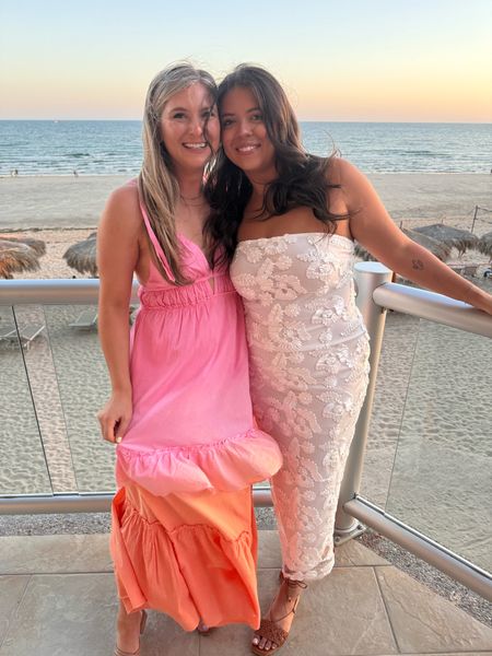 Summer maxi dress light pink ombré to orange Mexico vacation outfit 

#LTKParties #LTKFindsUnder100