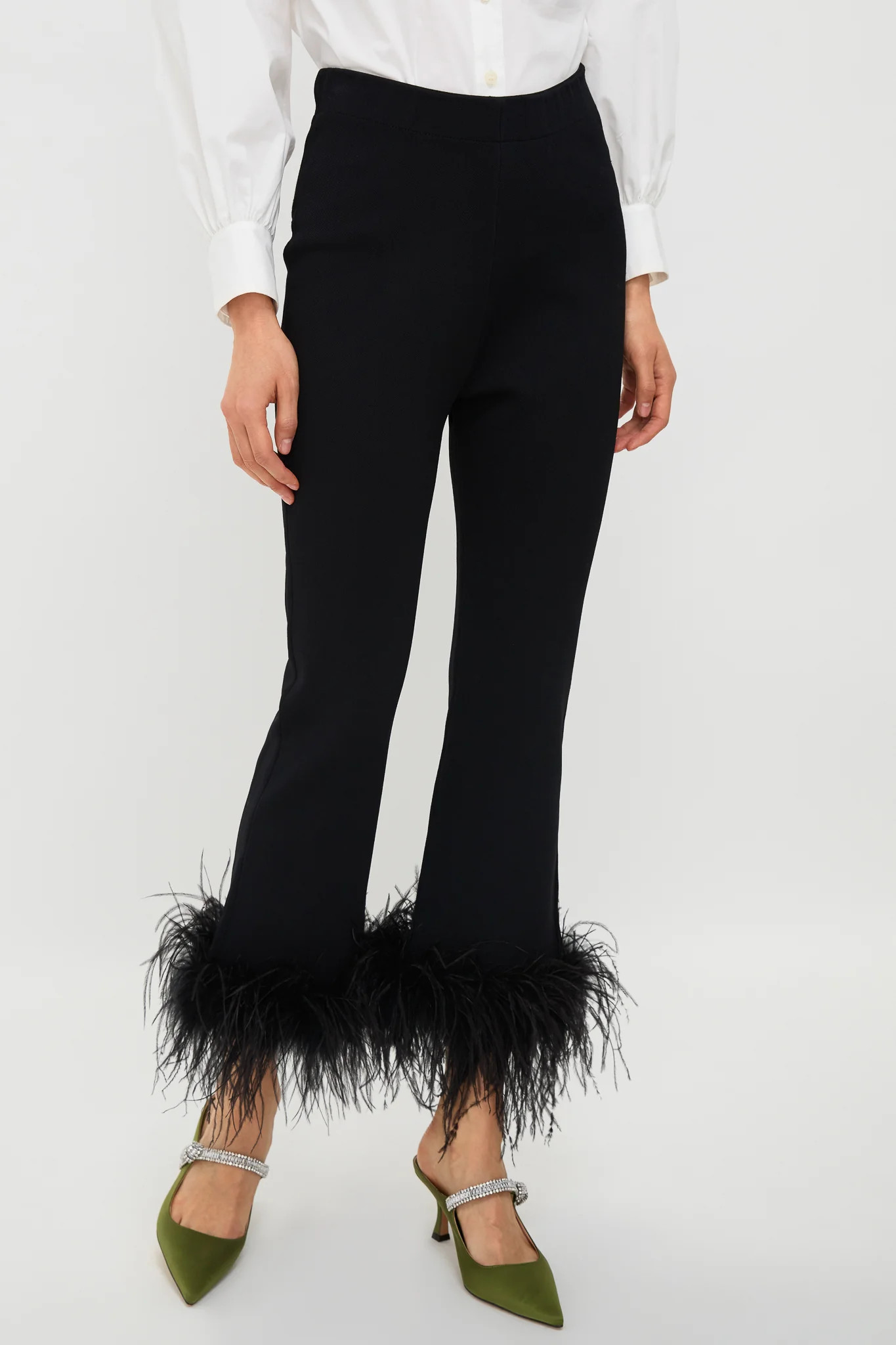 Black Feather Compression Knit Ashford Pants | Tuckernuck (US)