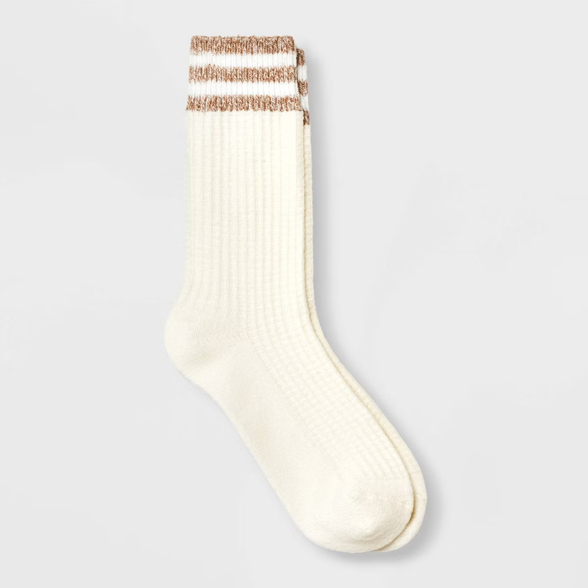 Women's Varsity Striped Waffle Knit Supersoft Crew Boot Socks - Universal Thread™ 4-10 | Target