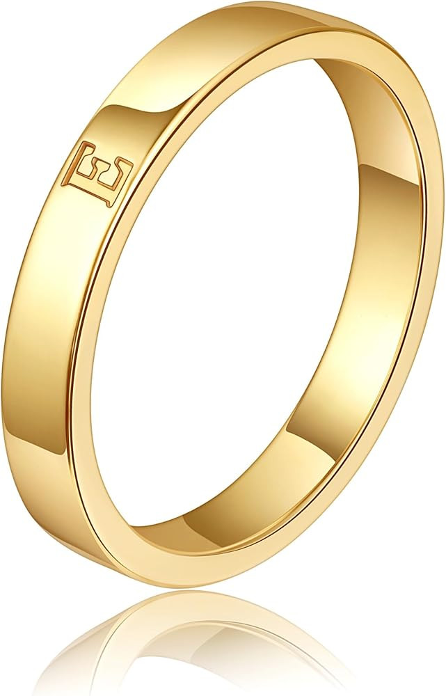 WFYOU 18K Gold Filled Initial Rings for Women Girls that Don't Tarnish Dainty Gold Initial Ring A... | Amazon (US)
