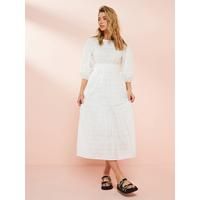 Kelburn Cotton Midi Dress - White | Very (UK)