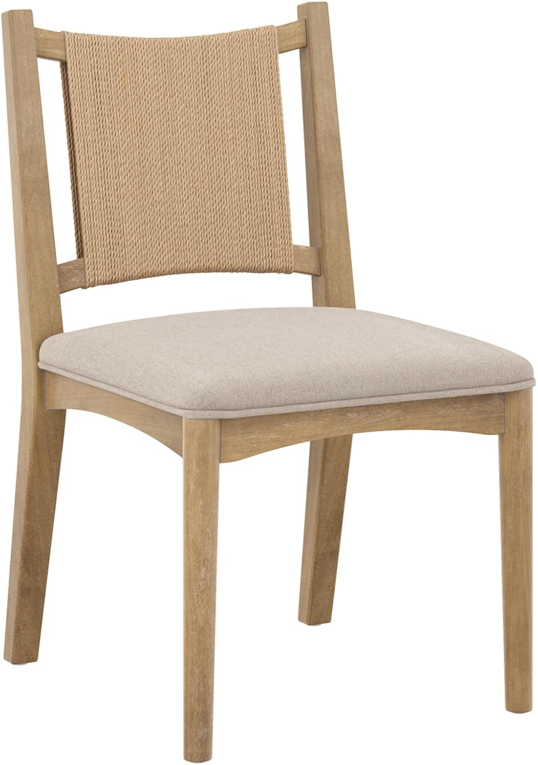 Nathan James Elodia Upholstered Dining Chair with Seagrass Back Solid Wood Modern Dining Room Cha... | Amazon (US)