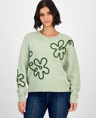 Juniors' Flower Sweater | Macy's
