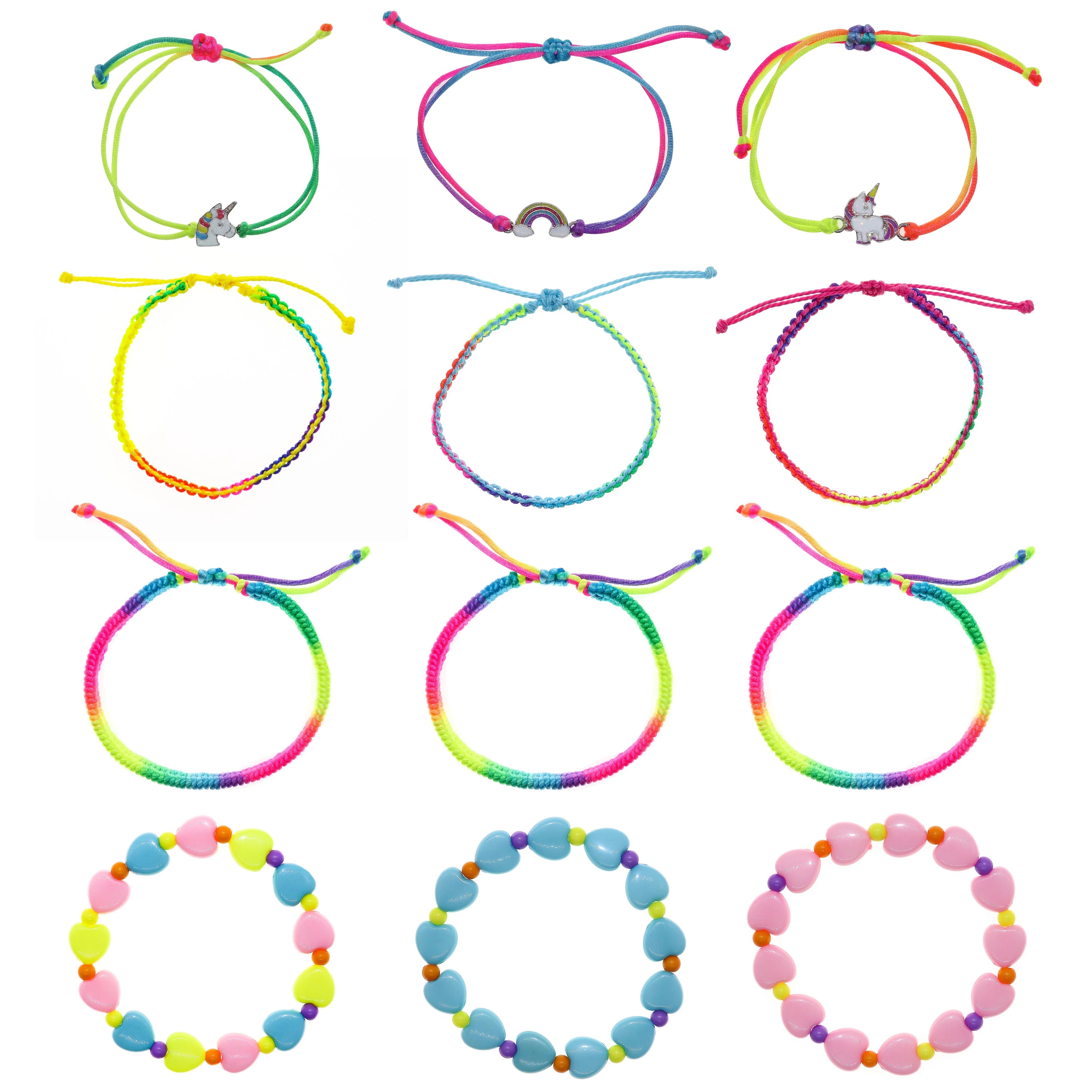 12 PCS Tie-Dye Unicorn Bracelets for Little Girls - Cute Unicorn Stocking Stuffers | Walmart (US)