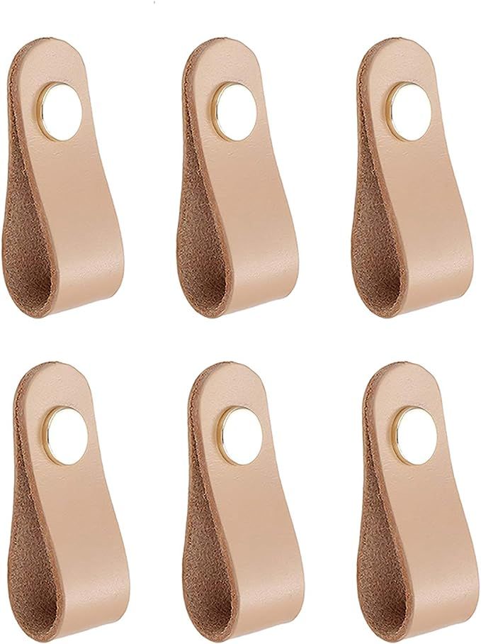 VIDELLY 6 Pieces Drawer Knob Pull Handle Leather Cabinet Drawer Pulls Mordern Cabinet Cupboard Kn... | Amazon (US)