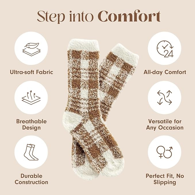 Unboxme Gifts Warm & Cozy Ultra-Luxe Cloud Sock for Women & Men - Super Soft Luxurious Fabric Sle... | Amazon (US)