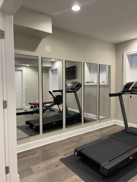 We hung the mirrors in the gym and they look so much better than I expected! I didn’t want to spend a fortune on them but really wanted that mirror look in the gym! These are super affordable and look good! @Walmart #walmarthome #walmartfinds #walmartfind #walmart #homegym #gym #fitness 

#LTKMostLoved #LTKhome #LTKfitness