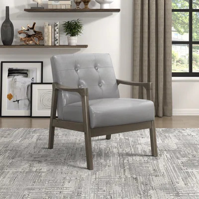 Lyba 29'' Wide Tufted Armchair Faux Leather Chair Accent Chair Living Room Chair | Wayfair North America