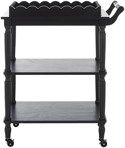 SAFAVIEH Home Collection Haven Matte Black 3-Tier Dining Cart with Wheels & Removable Tray | Amazon (US)