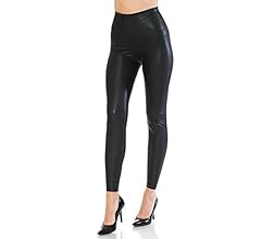 Leggings Depot Women's High Waist Comfy Faux Leather Leggings Tights Stretchy Pleather Pants | Amazon (US)