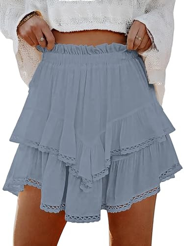 Lepunuo Womens Shorts High Waisted Skorts Flowy Skirt with Short Underneath Tennis Skirts Plus Size | Amazon (US)