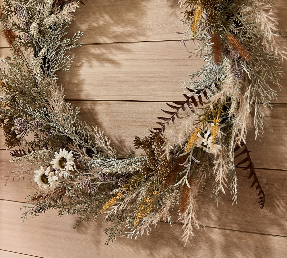 Faux Wildflower & Grass Wreath | Pottery Barn (US)