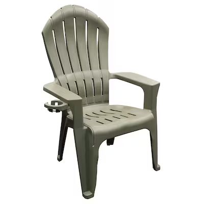 Adams Manufacturing Stackable Gray Plastic Frame Stationary Adirondack Chair(s) with Slat Seat Lo... | Lowe's