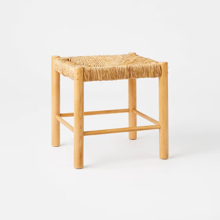 Moro Canyon Woven Ottoman with Wood Legs Natural (FA) - Threshold™ designed with Studio McGee | Target