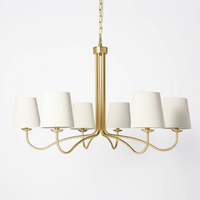 6-Arm Candelabra Chandelier Ceiling Light Brass Finish: Adjustable Height, UL Listed - Hearth & Hand™ with Magnolia | Target