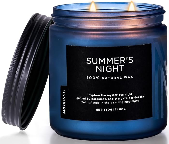 M&SENSE Summer's Night Home Scented Candles, 11.6oz Natural Organic Soy Wax, 70 Hours Long Burnin... | Amazon (US)