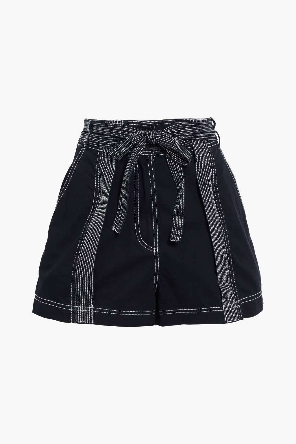 Gavin belted topstitched cotton-twill shorts | The Outnet (US and CA)