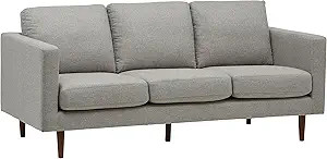 Amazon Brand – Rivet Revolve Modern Upholstered Sofa Couch, 80"W, Grey Weave | Amazon (US)