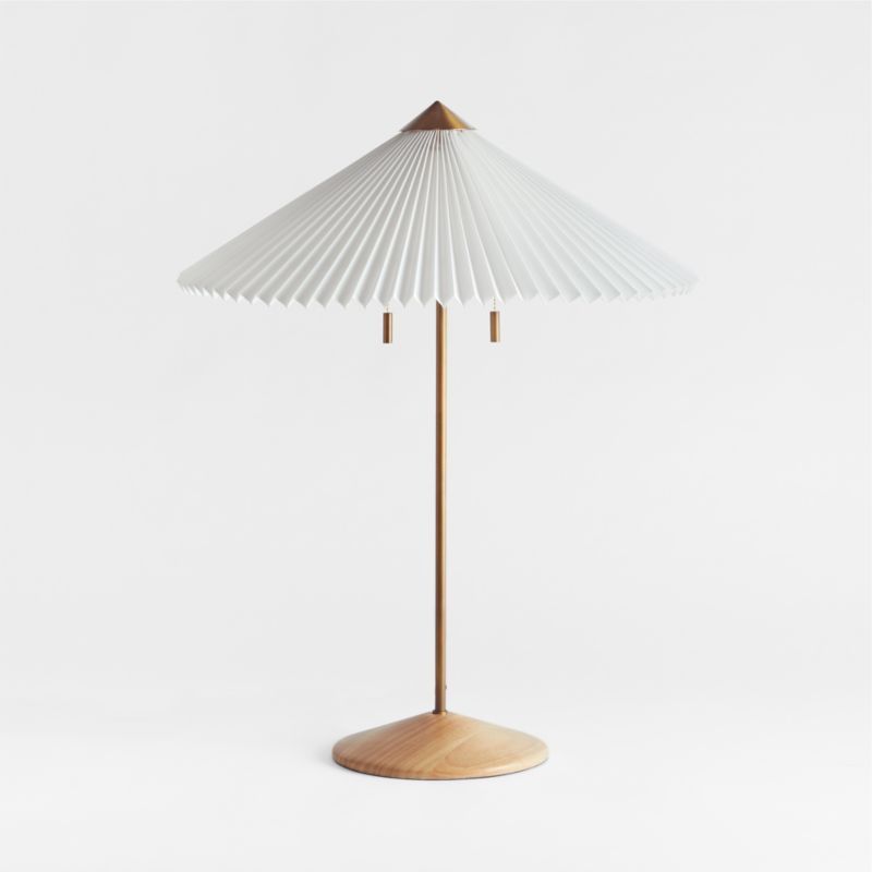 Flores Table Lamp with Pleated Shade | Crate & Barrel | Crate & Barrel