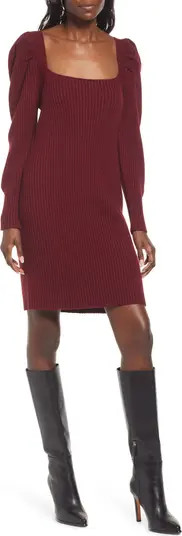 Charles Henry Ribbed Long Sleeve Sweater Dress | Nordstrom | Nordstrom