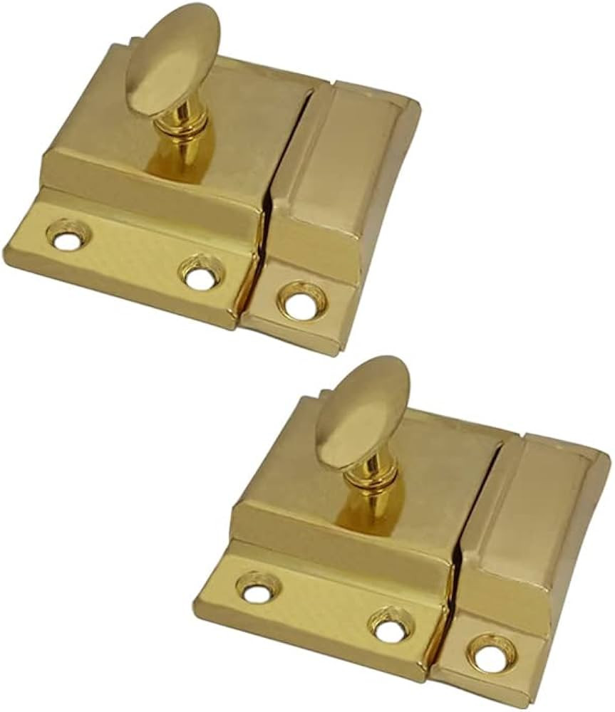 QCAA Oval Turn Cabinet Latch, for Cupboard & Other Furniture, Small, Brass Plated, Made in Taiwan... | Amazon (US)