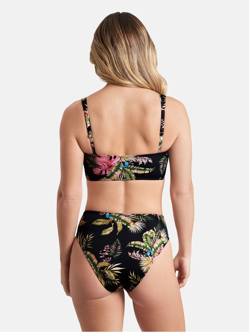 Sofia by Sofia Vergara Women's and Women's Plus Twist Bandeau Longline Bikini Tops - Walmart.com | Walmart (US)