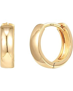PAVOI 14K Yellow Gold Plated Sterling Silver Post Huggie Earrings | Small Hoop Earrings |Gold Ear... | Amazon (CA)