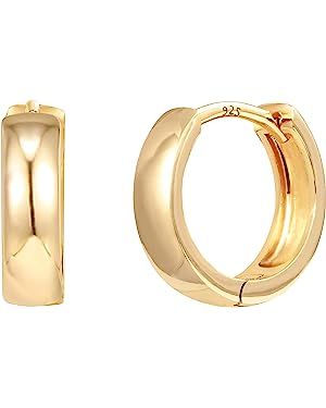 PAVOI 14K Yellow Gold Plated Sterling Silver Post Huggie Earrings | Small Hoop Earrings |Gold Ear... | Amazon (CA)