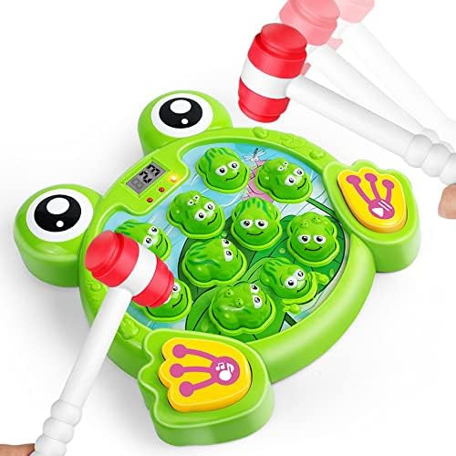 YEEBAY Whack A Frog Game with 2 Hammers, Toddler Early Developmental Learning Toy, Fun Birthday G... | Amazon (US)