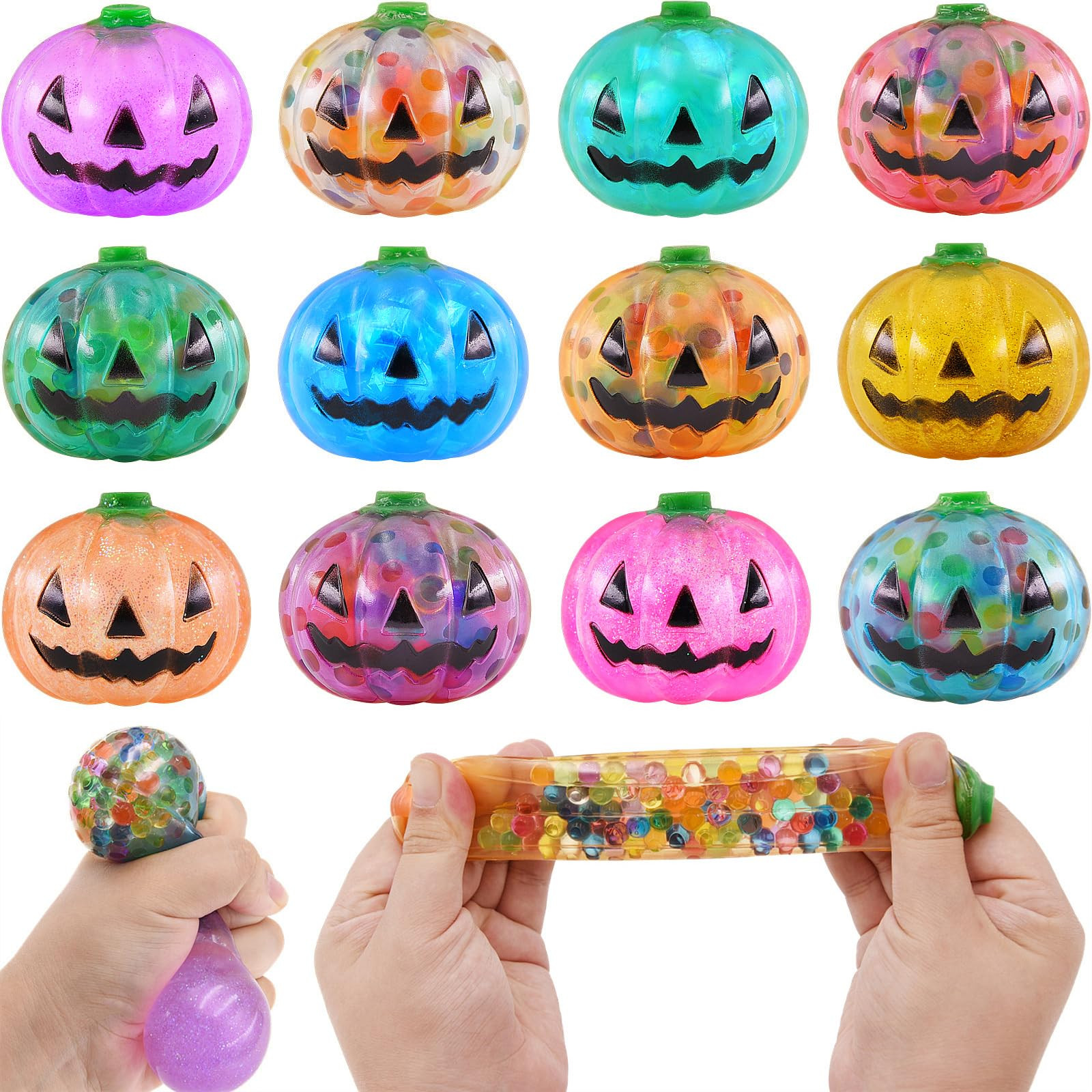 12 Pack Halloween Pumpkins Stress Balls Fidget Toys Squishy Squeeze Ball Toys for Halloween Party... | Amazon (US)