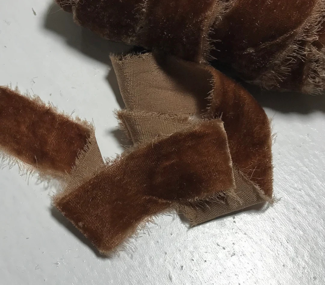Hand Dyed Camel Brown Silk Velvet Ribbon 4 Widths to Choose - Etsy | Etsy (US)