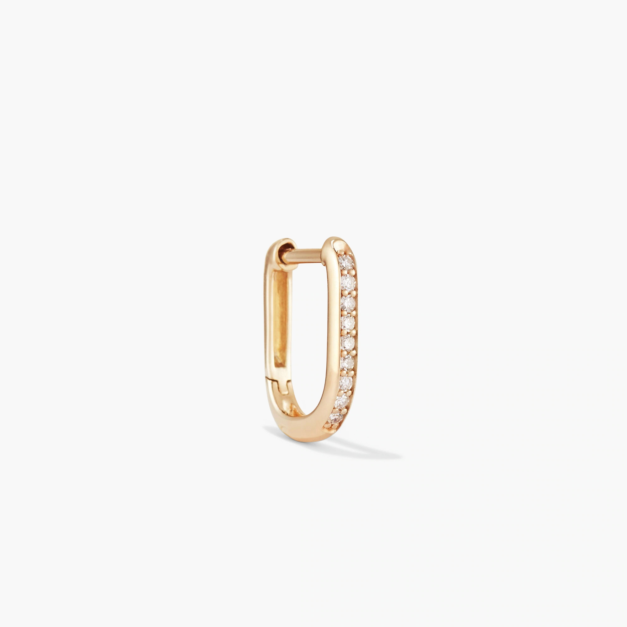 Single Pavé Diamond Huggie U Hoop | Mejuri Fine Crew