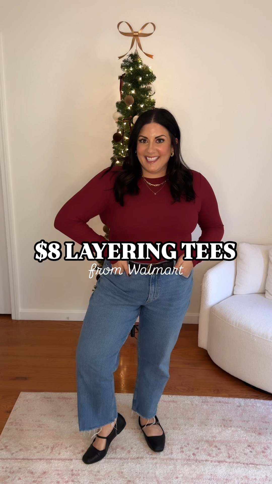 Wearing an XL in these super soft, stretchy and comfy $8 layering tees from Walmart!! Size 32 (14) in jeans and an XL in the puffer vest. 

#LTKHoliday #LTKMidsize #LTKGiftGuide