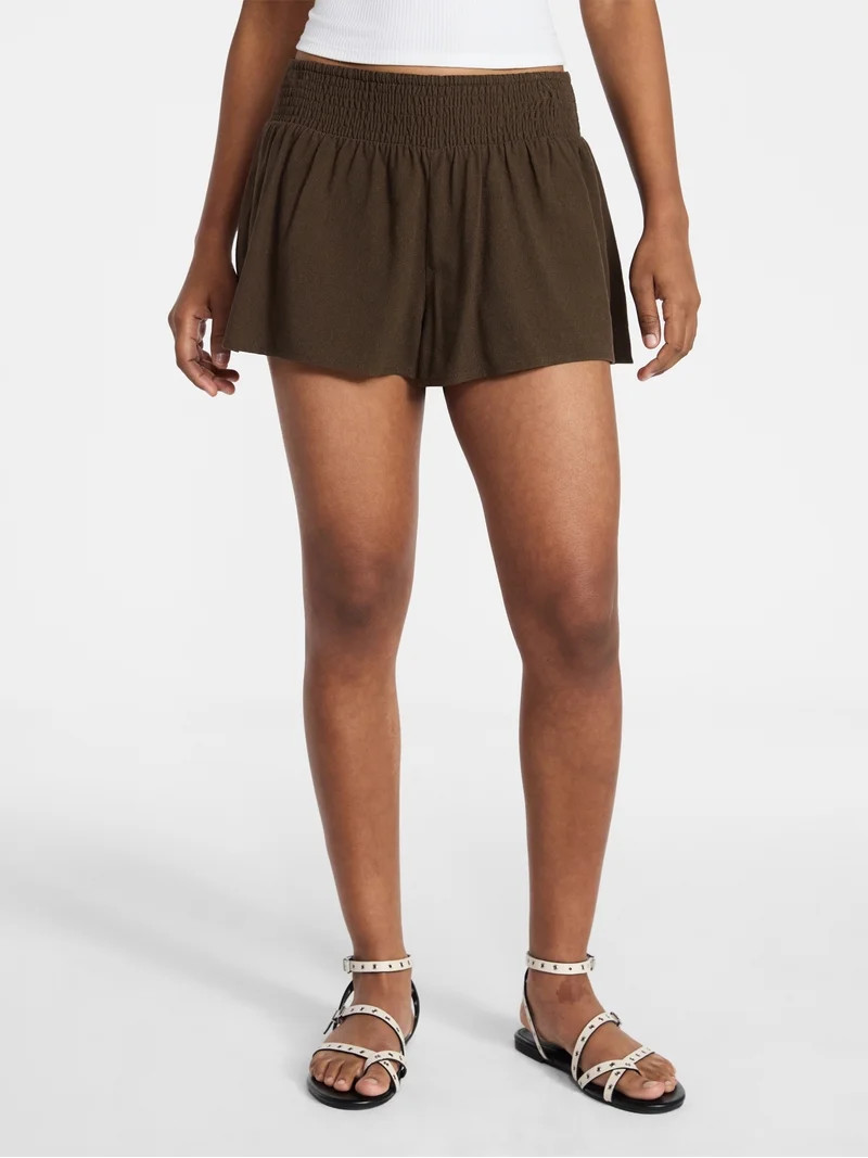 No Boundaries Smocked Waist Shorts, 2\u2019\u2019 Inseam, Women's XXS-XXL | Walmart (US)