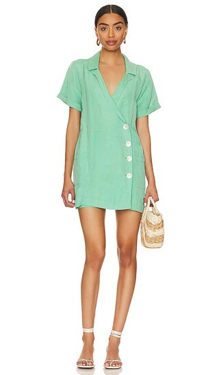 Bicoastal Blazer Romper in Seafoam | Revolve Clothing (Global)