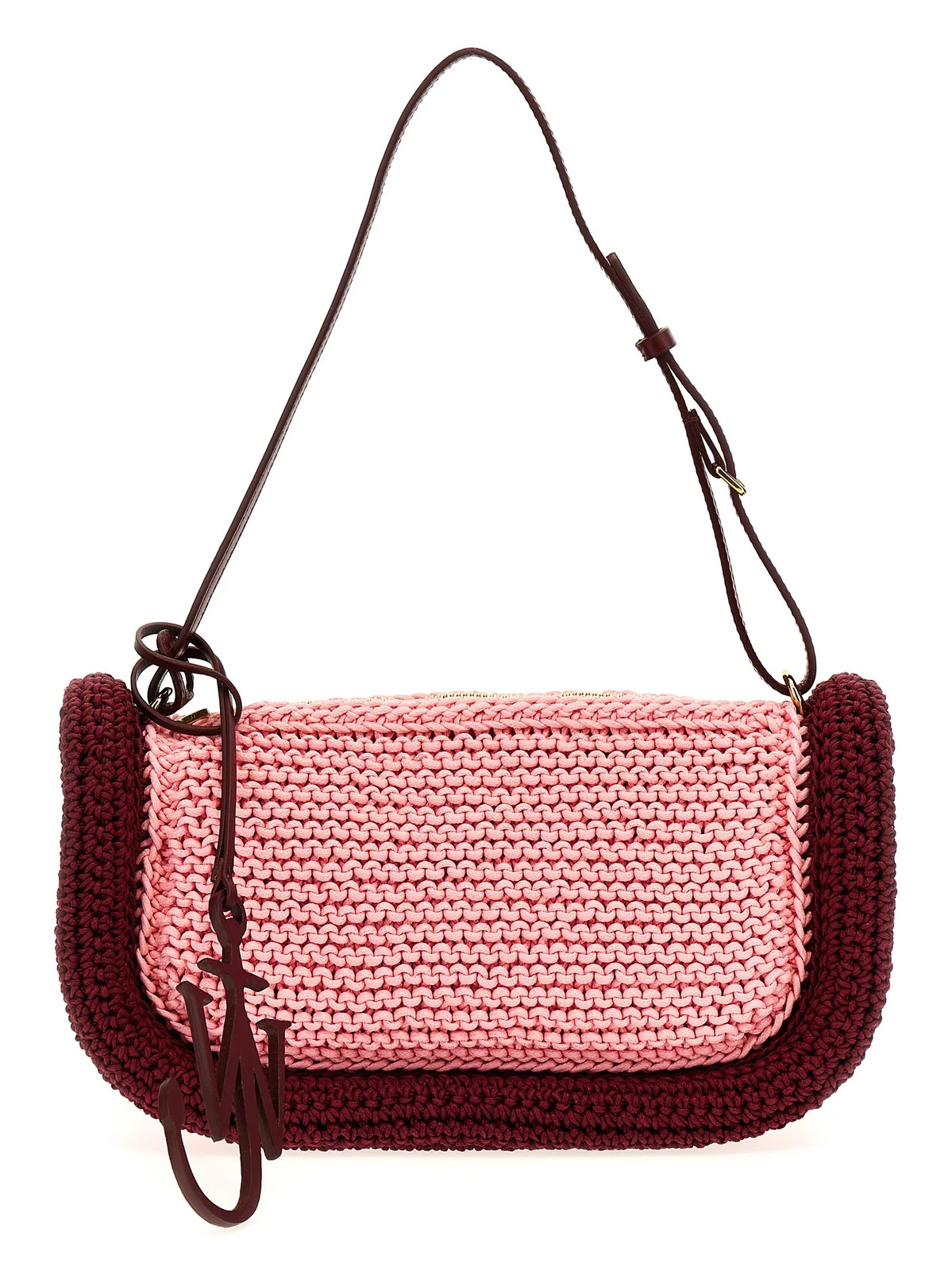 JW Anderson Bumper-15 Crochet-Knit Zip-Up Shoulder Bag | Cettire Global