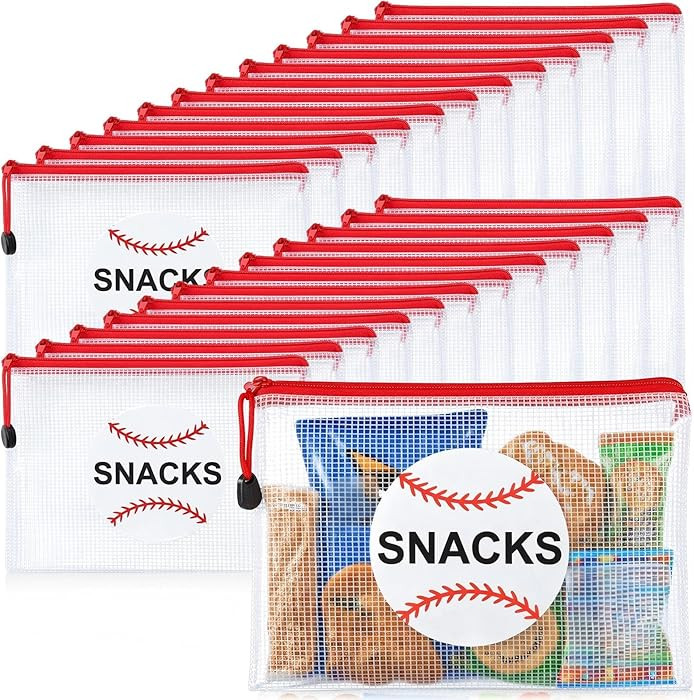 Motiskyy 24 Pcs Sports Ball Snack Bags Bulk 9.5" x 6.9" Sports Goodie Party Favor Bags Stuffers T... | Amazon (US)