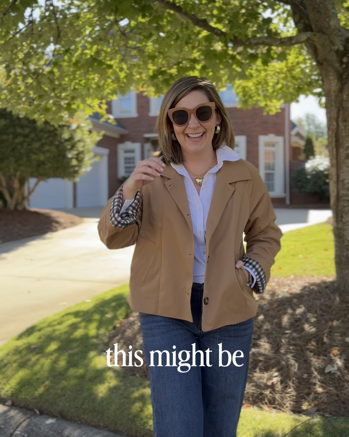 Preppy fall outfit

ALWAYAGNES loves this cropped trenchcoat, lightweight and gingham inside

J.Crew factory jeans
Lisi Lerch necklace
Ameliora white button up
Sarah Flint flats
LeSpec sunglasses 

#LTKFindsUnder50 #LTKOver40 #LTKFindsUnder100