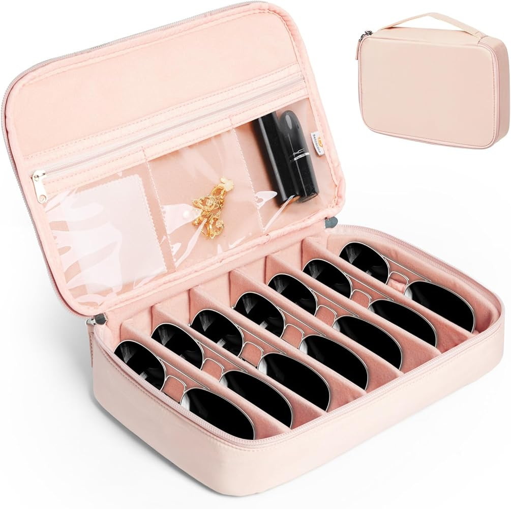 Bellzacasa Travel Sunglasses Organizer Case, Eyeglasses Storage Holder Box with Multiple Pairs Ad... | Amazon (US)