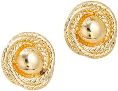 Elegant Large Chunky Gold Earrings for Women - Round Rope Disc Stud Earrings - Statement Vintage ... | Amazon (US)