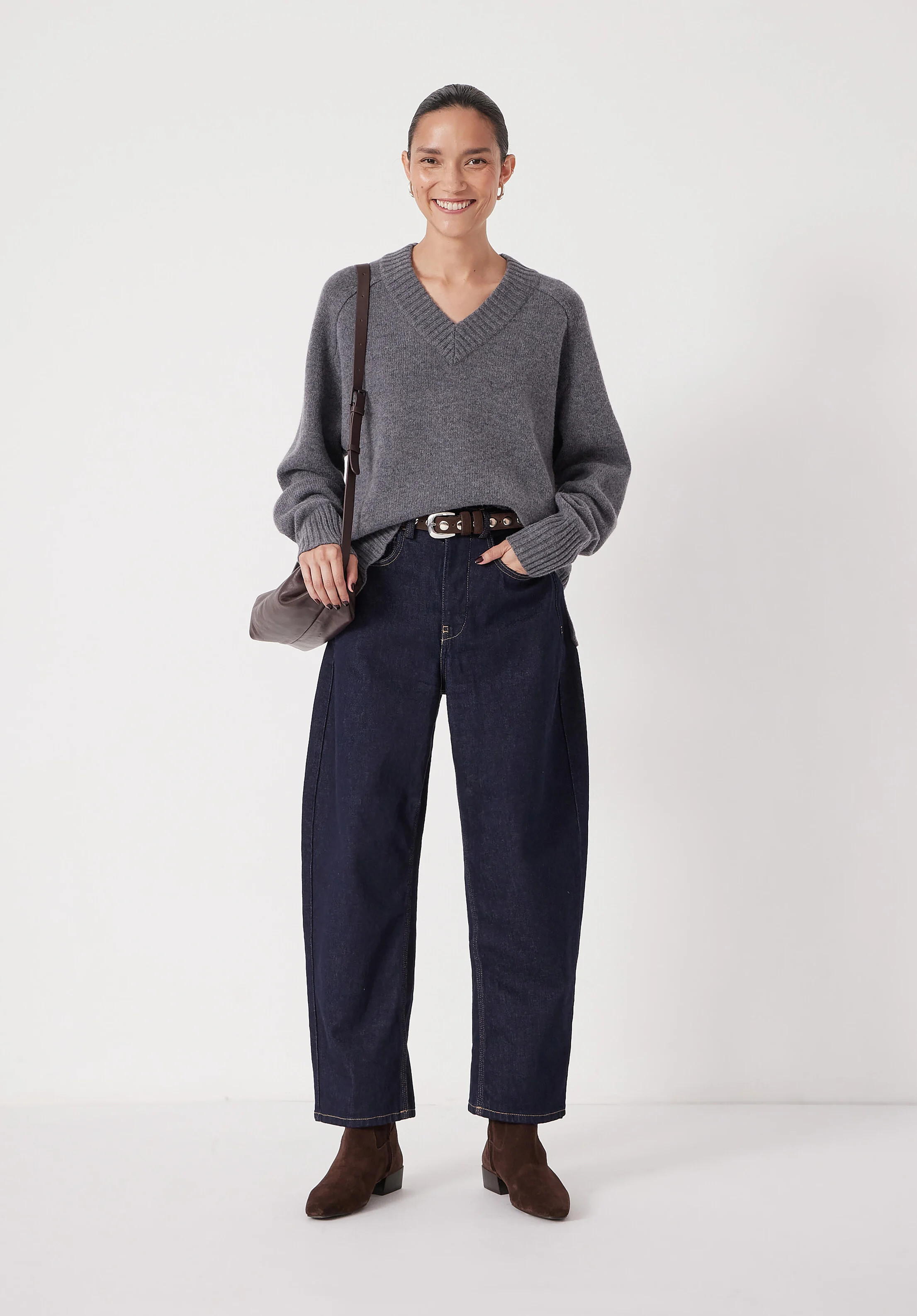 Erica Merino Wool V Neck Jumper | Hush UK